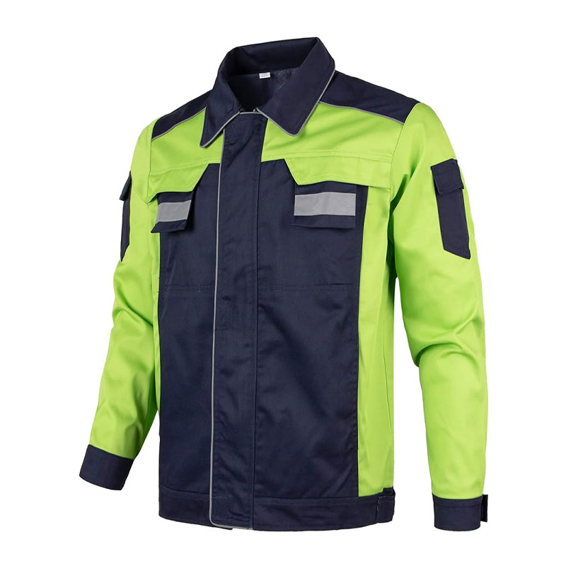 Navy Blue and Neon Yellow Work Jacket
