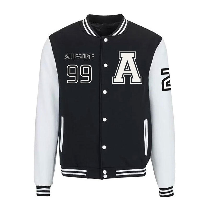 Black with White Varsity Jacket