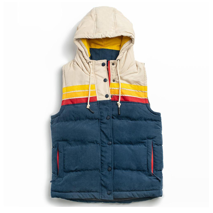 Navy Blue with Off White Puffer Jacket