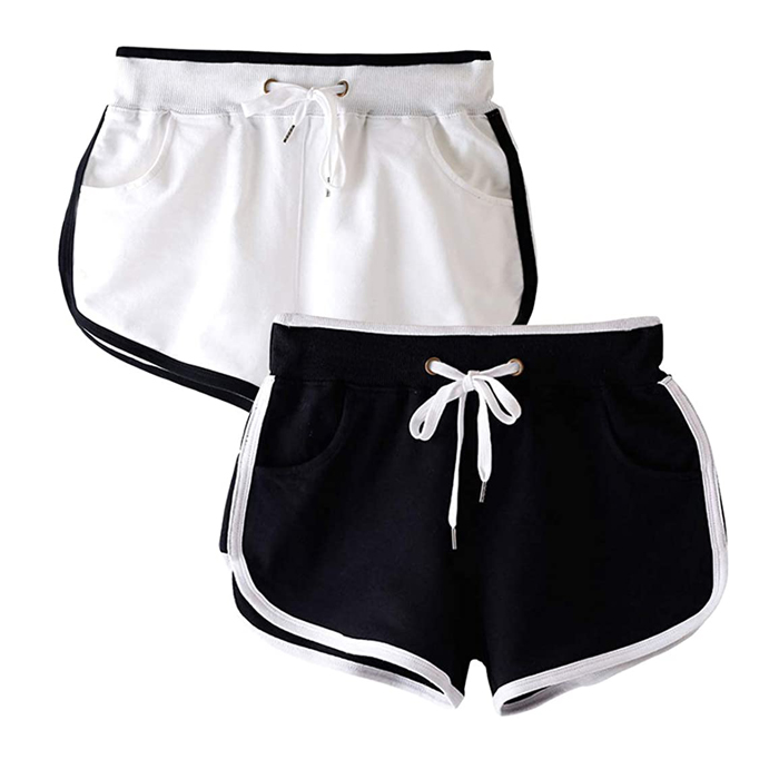 White and Black Mesh Short